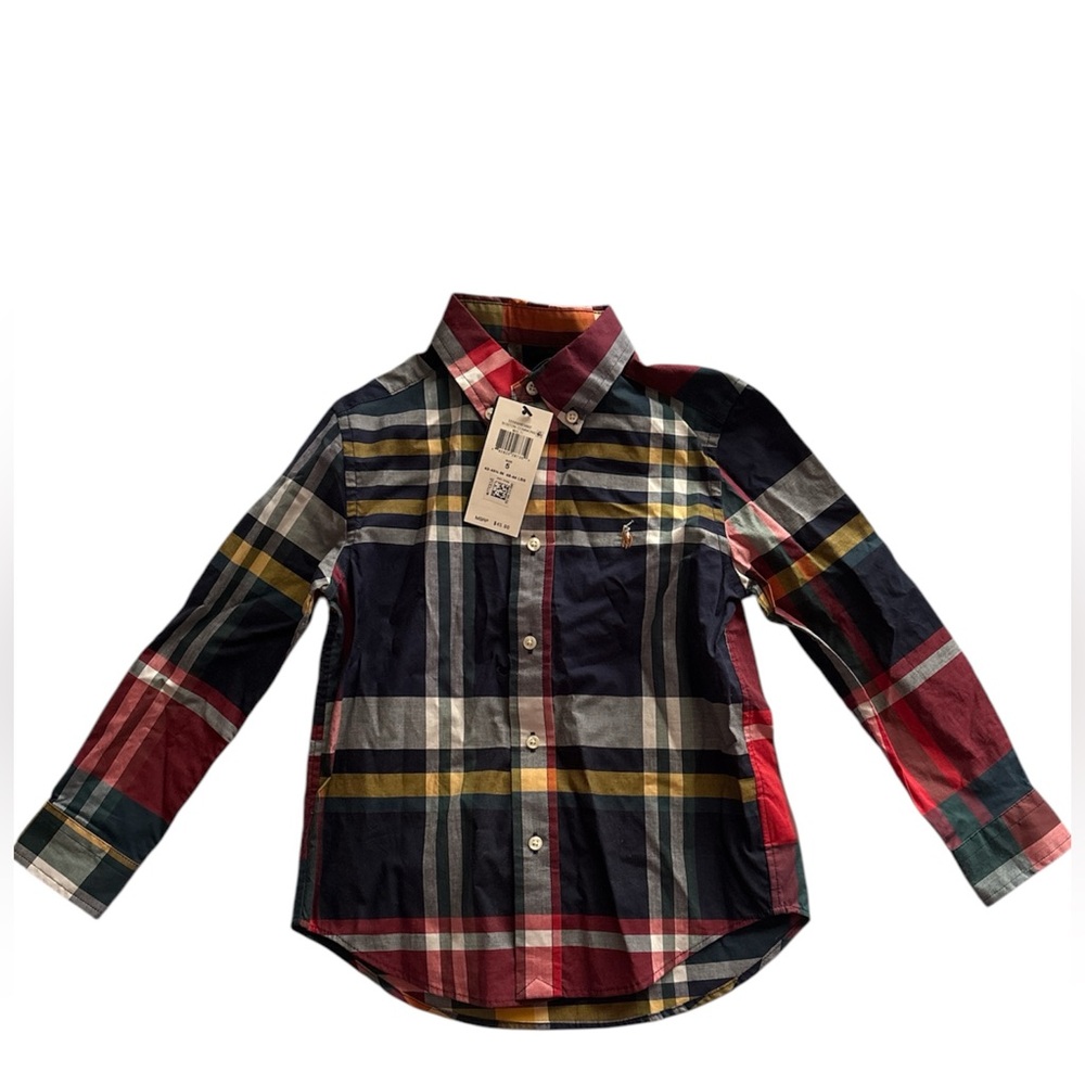 Ralph Lauren button down plaid shirt boys